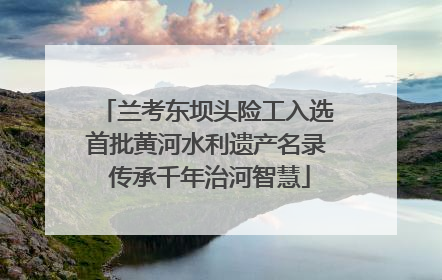 兰考东坝头险工入选首批黄河水利遗产名录 传承千年治河智慧
