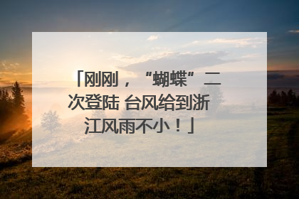 刚刚，“蝴蝶”二次登陆 台风给到浙江风雨不小！
