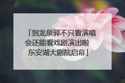 到龙泉驿不只看演唱会还能看戏剧演出啦 东安湖大剧院启幕