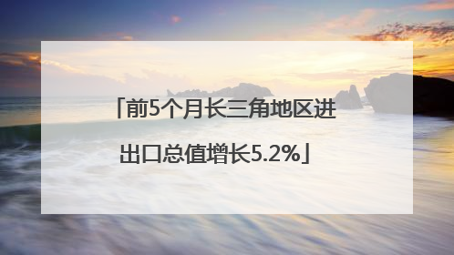 前5个月长三角地区进出口总值增长5.2%