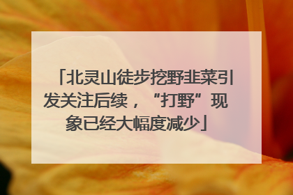 北灵山徒步挖野韭菜引发关注后续，“打野”现象已经大幅度减少