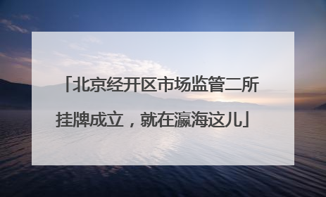 北京经开区市场监管二所挂牌成立，就在瀛海这儿
