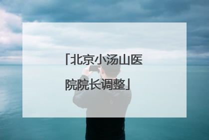 北京小汤山医院院长调整