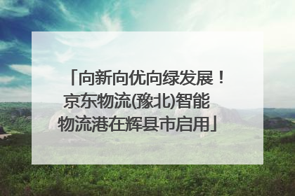 向新向优向绿发展！京东物流(豫北)智能物流港在辉县市启用