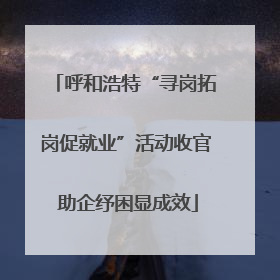 呼和浩特“寻岗拓岗促就业”活动收官 助企纾困显成效