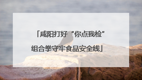 咸阳打好“你点我检”组合拳守牢食品安全线
