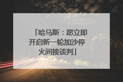 哈马斯：愿立即开启新一轮加沙停火间接谈判