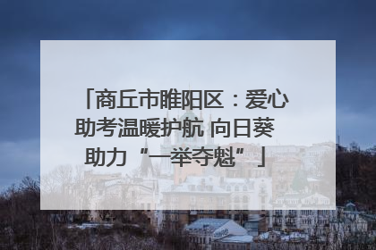 商丘市睢阳区：爱心助考温暖护航 向日葵助力“一举夺魁”