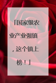 国家级农业产业强镇，这个镇上榜！