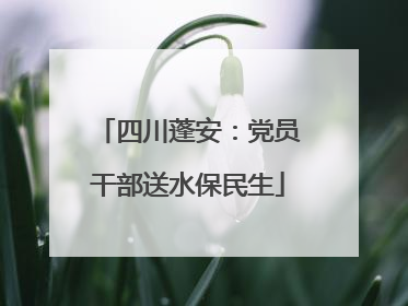 四川蓬安：党员干部送水保民生