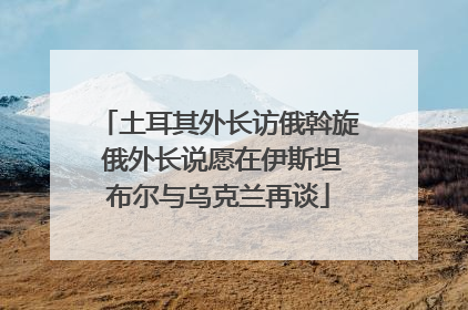 土耳其外长访俄斡旋 俄外长说愿在伊斯坦布尔与乌克兰再谈