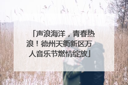 声浪海洋，青春热浪！德州天衢新区万人音乐节燃情绽放