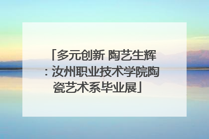 多元创新 陶艺生辉：汝州职业技术学院陶瓷艺术系毕业展