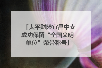太平财险宜昌中支成功保留“全国文明单位”荣誉称号