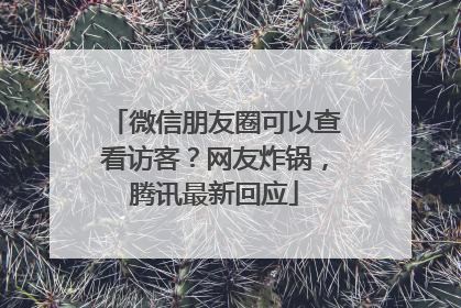 微信朋友圈可以查看访客？网友炸锅，腾讯最新回应