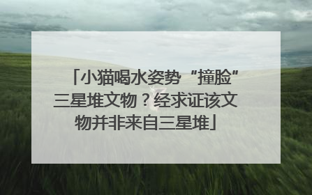 小猫喝水姿势“撞脸”三星堆文物？经求证该文物并非来自三星堆