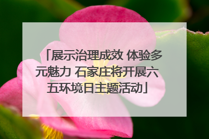 展示治理成效 体验多元魅力 石家庄将开展六五环境日主题活动