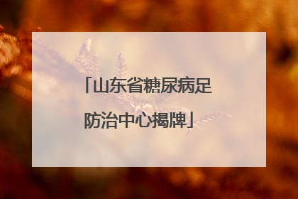 山东省糖尿病足防治中心揭牌