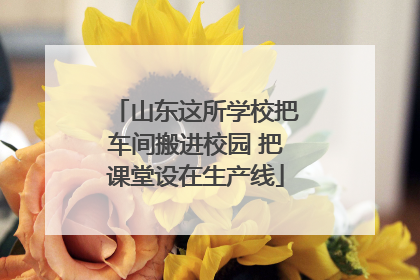山东这所学校把车间搬进校园 把课堂设在生产线