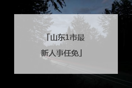 山东1市最新人事任免
