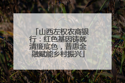 山西左权农商银行：红色基因铸就清廉底色，普惠金融赋能乡村振兴