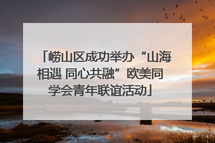 崂山区成功举办“山海相遇 同心共融”欧美同学会青年联谊活动