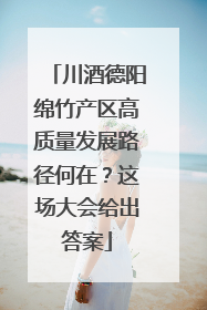 川酒德阳绵竹产区高质量发展路径何在？这场大会给出答案