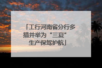 工行河南省分行多措并举为“三夏” 生产保驾护航