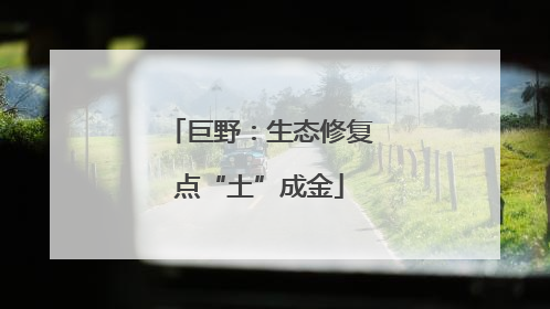 巨野：生态修复点“土”成金
