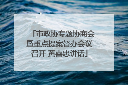 市政协专题协商会暨重点提案督办会议召开 黄喜忠讲话