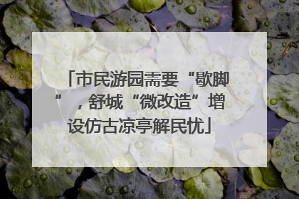 市民游园需要“歇脚”，舒城“微改造”增设仿古凉亭解民忧