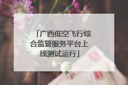广西低空飞行综合监管服务平台上线测试运行