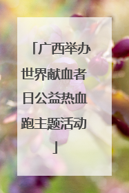 广西举办世界献血者日公益热血跑主题活动