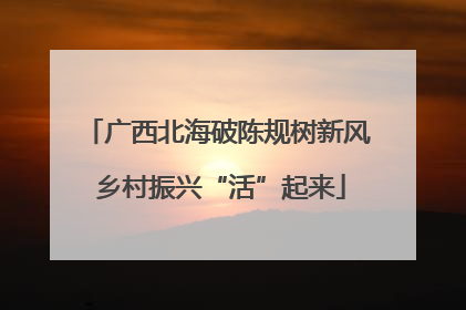 广西北海破陈规树新风 乡村振兴“活”起来