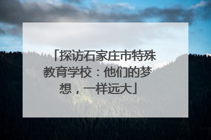 探访石家庄市特殊教育学校：他们的梦想，一样远大