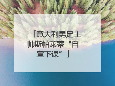 意大利男足主帅斯帕莱蒂“自宣下课”