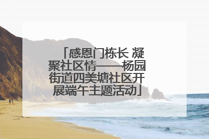 感恩门栋长 凝聚社区情——杨园街道四美塘社区开展端午主题活动