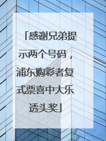 感谢兄弟提示两个号码，浦东购彩者复式票喜中大乐透头奖