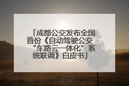 成都公交发布全国首份《自动驾驶公交“车路云一体化”系统联调》白皮书