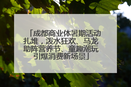 成都商业体暑期活动扎堆，泼水狂欢、马龙助阵营养节、童趣潮玩引爆消费新场景