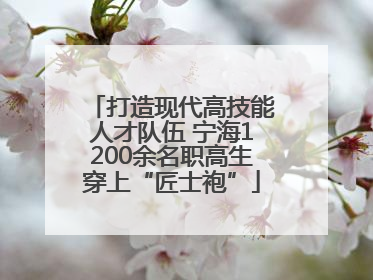 打造现代高技能人才队伍 宁海1200余名职高生穿上“匠士袍”