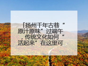 扬州千年古巷“原汁原味”过端午，传统文化如何“活起来”在这里可以找到答案