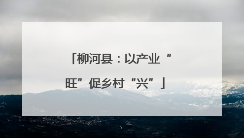柳河县：以产业“旺”促乡村“兴”