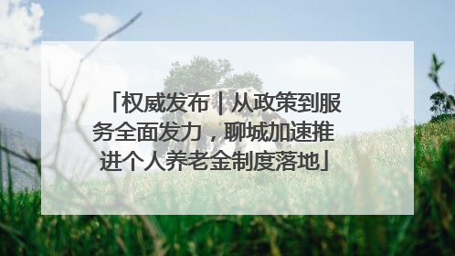 权威发布｜从政策到服务全面发力，聊城加速推进个人养老金制度落地