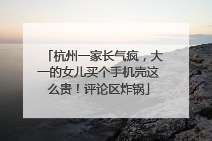 杭州一家长气疯，大一的女儿买个手机壳这么贵！评论区炸锅