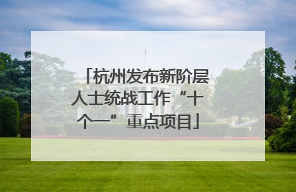 杭州发布新阶层人士统战工作“十个一”重点项目
