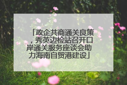 政企共商通关良策，秀英边检站召开口岸通关服务座谈会助力海南自贸港建设