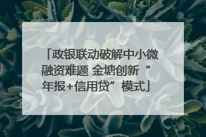 政银联动破解中小微融资难题 金塘创新“年报+信用贷”模式