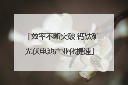 效率不断突破 钙钛矿光伏电池产业化提速