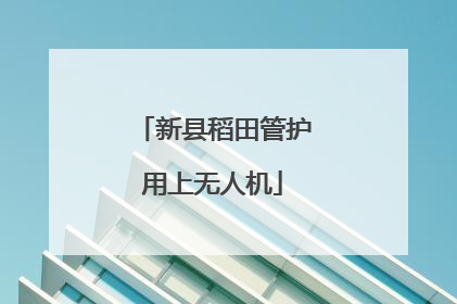 新县稻田管护用上无人机